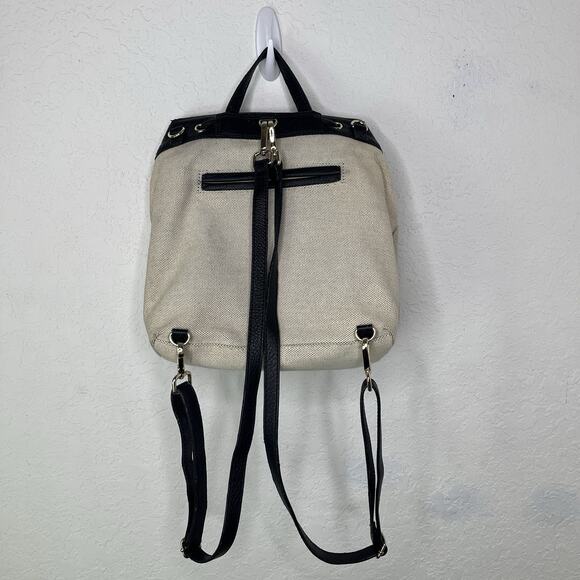 Levenger Canvas Backpack with leather straps and flap, office, work, school main image 11